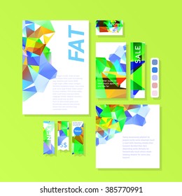 Colorful polygonal templates set