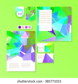 Colorful polygonal templates set