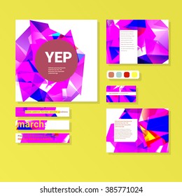 Colorful polygonal templates set