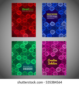 Colorful polygonal voronoi geometric prospectus design background. Abstract geometric cover flyer magazine.Polygonal brochure book cover template layout. Vector illustration eps 10