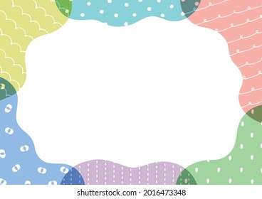 Colorful pop art frame like clouds