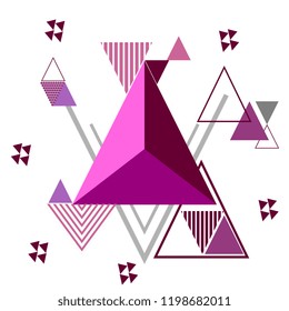 Colorful Pop art geometric pattern with bright bold blocks squiggles. Template pattern memphis 90s style on white background vector illustration.