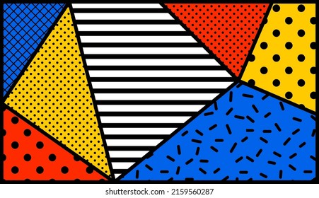 Colorful Pop Art Geometric Pattern Juxtaposed Stock Vector (Royalty ...