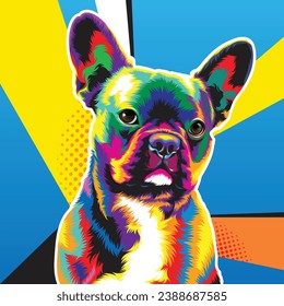 Colorful pop art of Pitbull dog, vector illustration