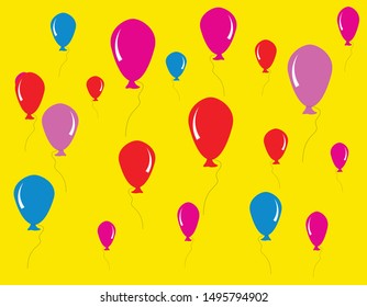 colorful pop art polka dot balloon abstract background for presentation or celebration party card