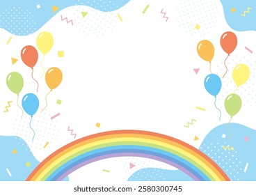 Colorful and pop background with floating balloons, vector illustration