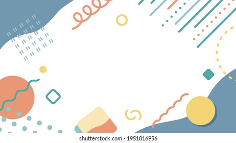 A colorful, pop background illustration of a geometric pattern.
There are squares, circles, triangles, wavy lines, dots, and more.