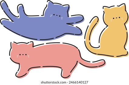 Colorido y pop conjunto de marco de gato 1