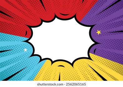 Colorful Pop Up Comic Strip Background Design Collection