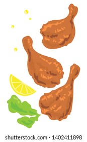 
Colorful and pop fried chicken