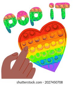  Colorful Pop it.  Antistress. Toy icon, trendy toy. Vector illustration isolated on white background.  rainbow silicone toy.Realistic antistress fidgeting toy. Bubble popit fidget vector. 