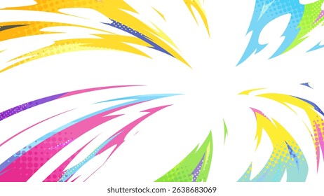 Colorful and pop shockwave effect background illustration_16:9