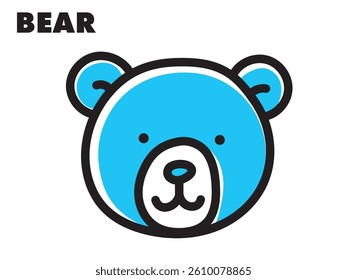 Colorful and pop simple animal illustration: bear