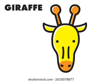 Colorful and pop simple animal illustration: giraffe