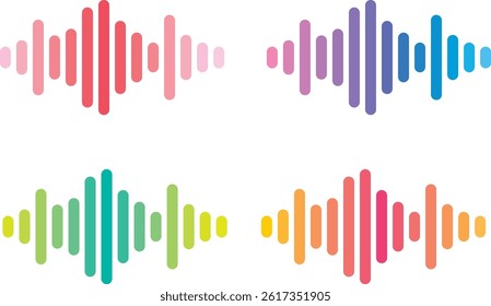 Colorful pop sound image set