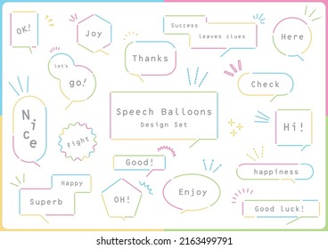 Colorful pop speech bubble design