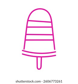 Colorful popsicle design illustrated with bold lines and bright pink tones for summer fun