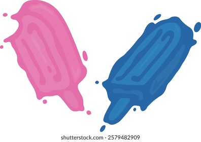 COLORFUL POPSICLE ON ISOLATED WHITE BACKGROUND