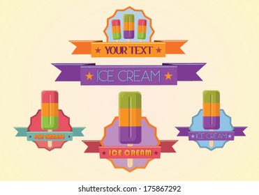 Colorful popsicle/ice cream vector set