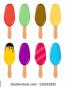 Colorful popsicles vector illustration