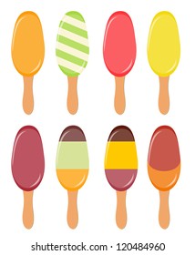 Colorful popsicles vector illustration