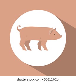 Colorful pork animal design