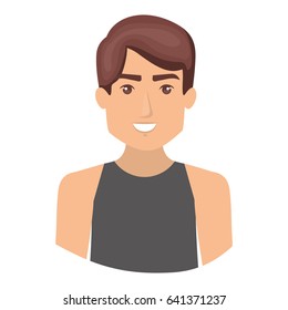 colorful portrait half body of male dancer vector illustration