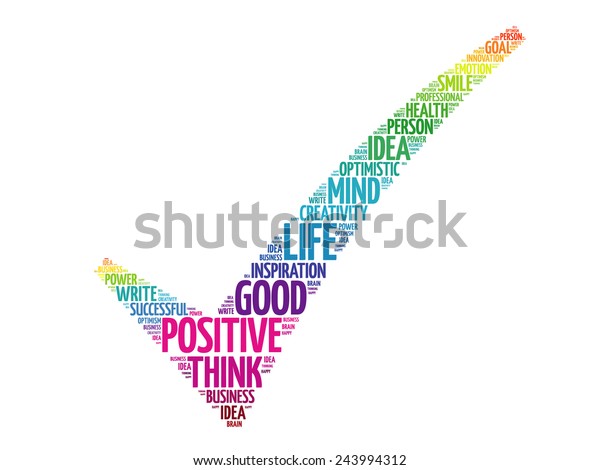 Colorful Positive Thinking Check Mark Vector Stock Vector (Royalty Free ...