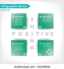 Colorful positive thinking concept vector design for workflow layout, diagram, web design, infographics