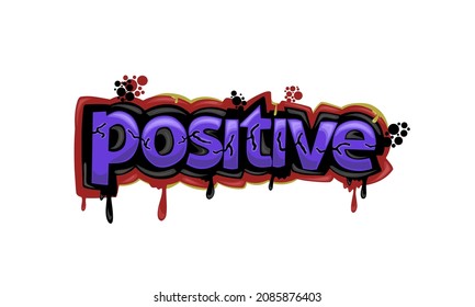 colorful POSITIVE writing graffiti design