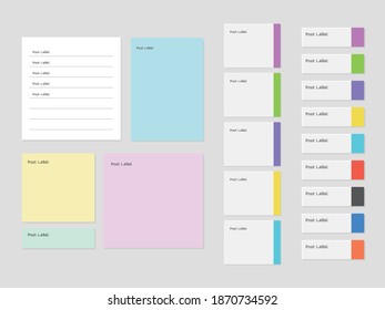 Vector de ilustrador de etiquetas postales coloridas