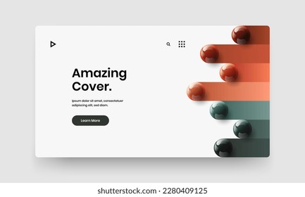 Colorful postcard vector design illustration. Abstract realistic spheres presentation template.