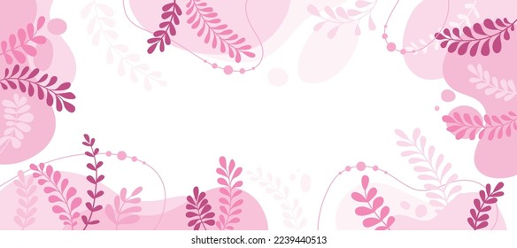 Colorida ilustración vectorial de fondo de afiches.Plantas exóticas, ramas, arte impreso para belleza, moda y productos naturales, wellness, boda y evento.