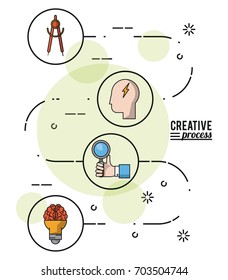colorful poster creative process with way to idea development