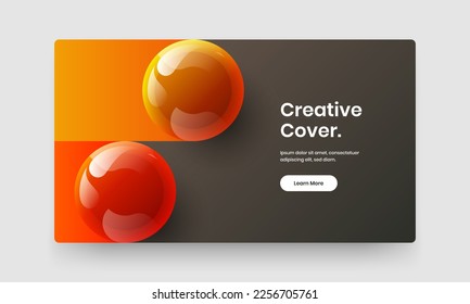 Colorful poster design vector illustration. Modern 3D spheres catalog cover template.