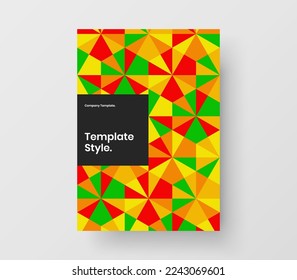 Colorful poster design vector layout. Creative geometric shapes journal cover concept.