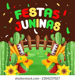 A colorful poster for festas juninas background