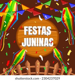 A colorful poster for festas juninas background