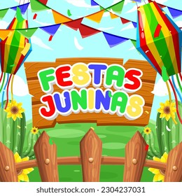 A colorful poster for festas juninas background