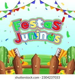 A colorful poster for festas juninas background