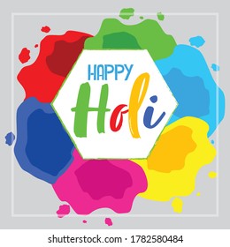 Colorful poster for Happy Holi festival