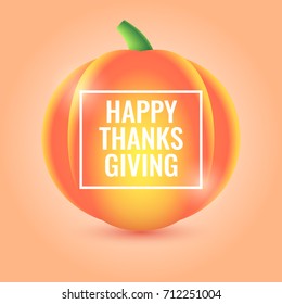 Colorful poster happy thanksgiving. Vector illustration. Template for the congratulations.