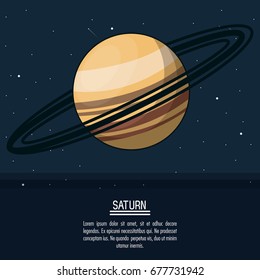 colorful poster with planet saturn