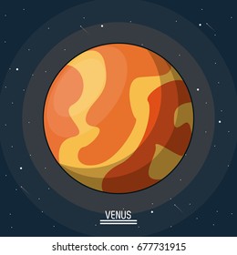 colorful poster of the planet venus in the space
