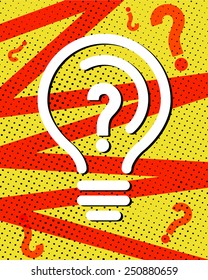 colorful poster with question mark, poster concept