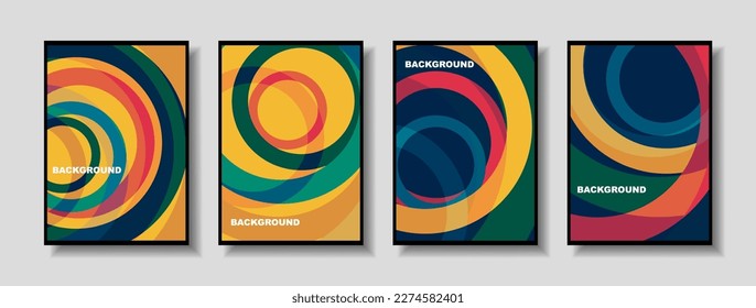 Farbige Kreissenform im Posterstil und minimalistische Abdeckung moderner Farbverlauf