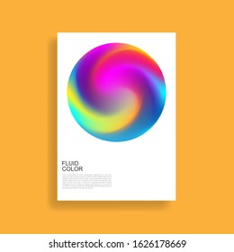 Colorful poster template with fluid effect -  Vector.