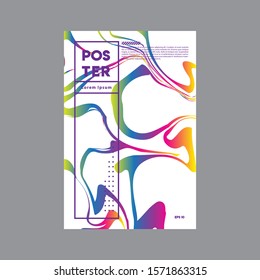 Colorful Poster Template, Splash Color, Marble Liquid Vector Images