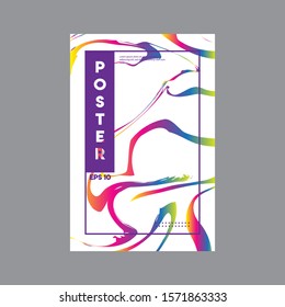 Colorful Poster Template, Splash Color, Marble Liquid Vector Images