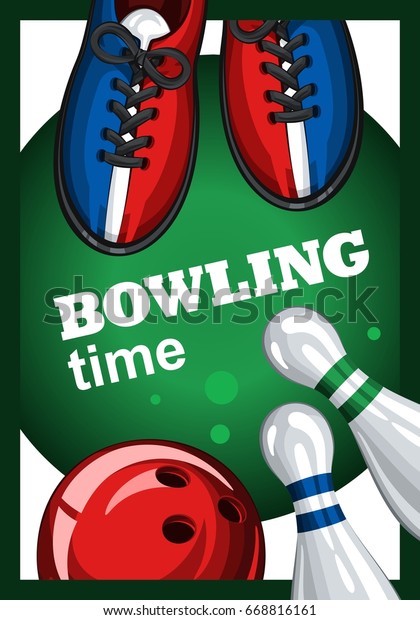 Colorful Poster Time Bowling Vector 